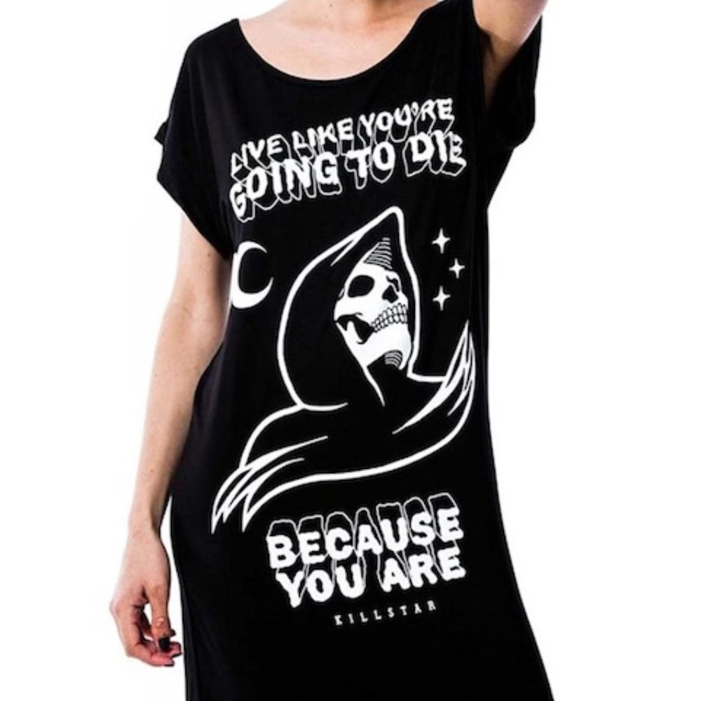 KILLSTAR Certain Death Tunic Dress, Black, Small
